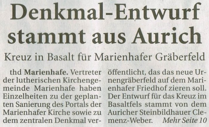 Denkmal-Entwurf stammt aus Aurich02