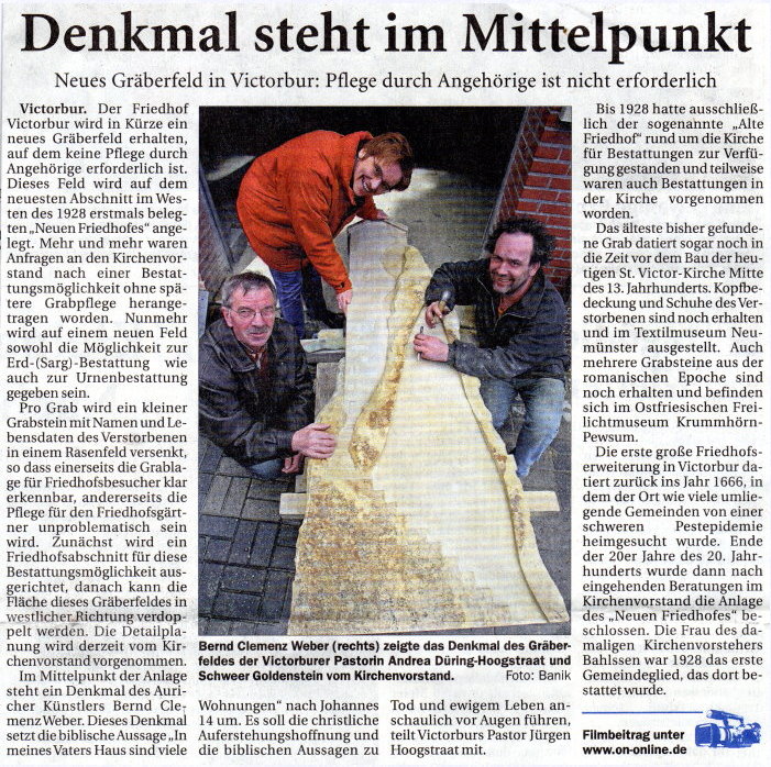 Denkmal steht im Mittelpunkt