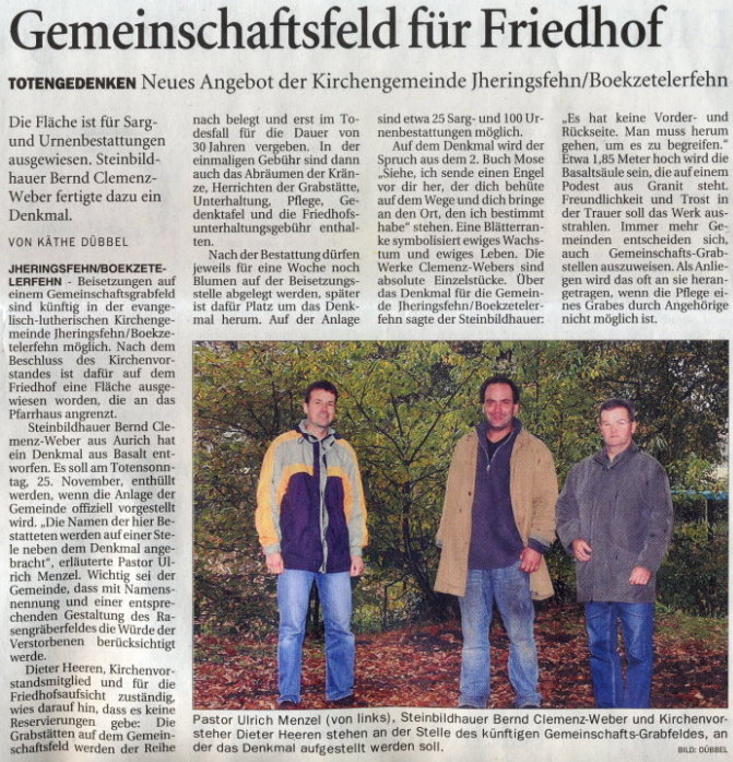 Gemeinschaftsfeld f�r Friedhof